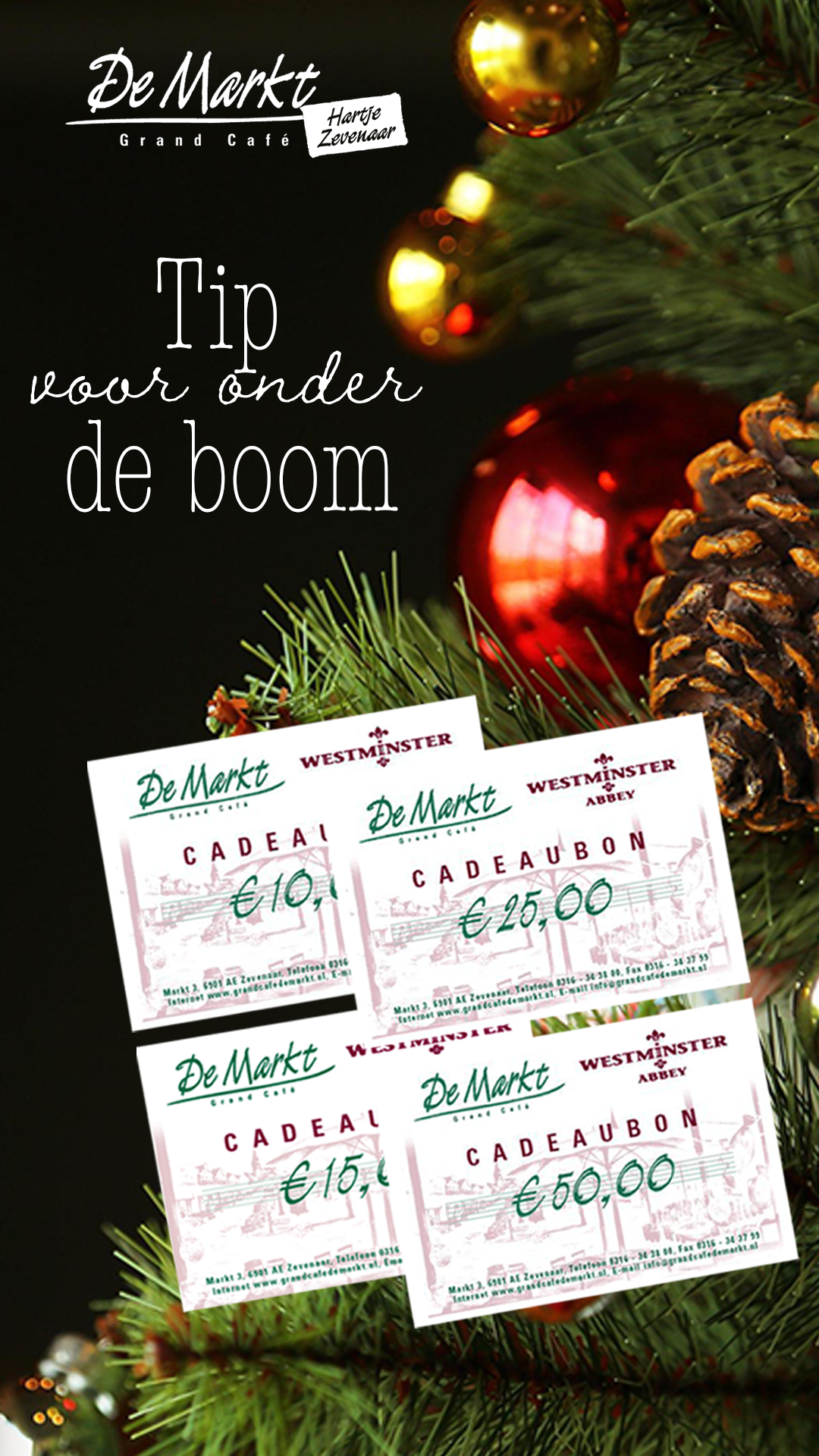 Kerst Cadeaubonnen Markt Zevenaar